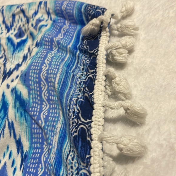 Bobbie Brooks Blue Fringe Trimmed Cover Up - Picture 6 of 10